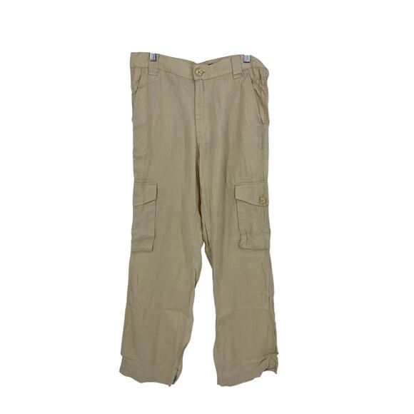 Vintage INC International Concepts Linen Cargo Pants Womens Sz Small Beige - Picture 1 of 4
